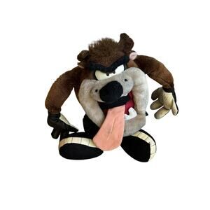 Vintage Taz the Tasmanian Devil Plush Warner Bros 90s 17"